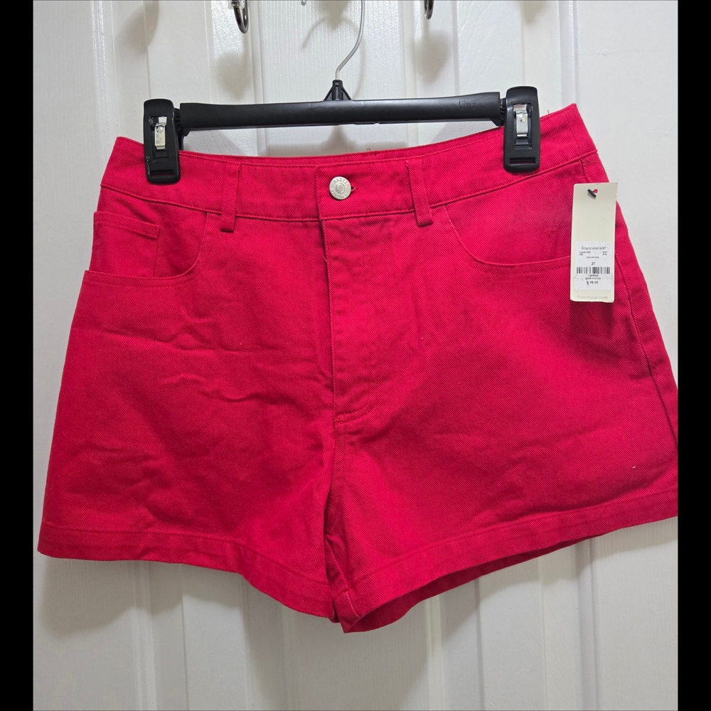 Francesca's Collections Vibrant Red Jean Shorts